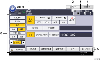 已编号的操作面板屏幕插图