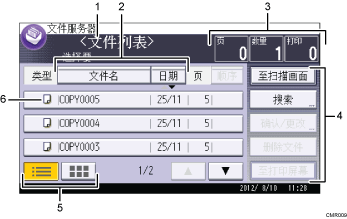 已编号的操作面板屏幕插图