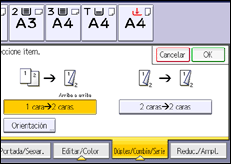 Ilustración de la pantalla panel de mandos