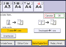 Ilustración de la pantalla panel de mandos