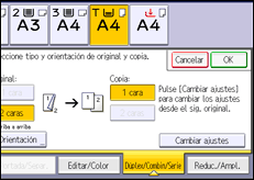 Ilustración de la pantalla panel de mandos