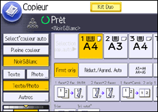 Illustration de l'écran du panneau de commande