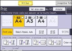 Illustration de l'écran du panneau de commande