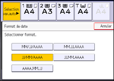 Illustration de l'écran du panneau de commande