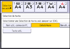 Illustration de l'écran du panneau de commande