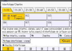 Illustration de l'écran du panneau de commande