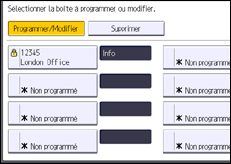 Illustration de l'écran du panneau de commande