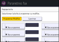 Illustration de l'écran du panneau de commande