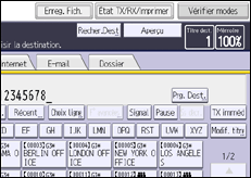 Illustration de l'écran du panneau de commande