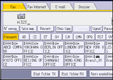 Illustration de l'écran du panneau de commande