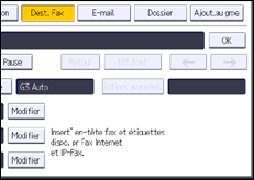 Illustration de l'écran du panneau de commande
