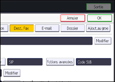 Illustration de l'écran du panneau de commande