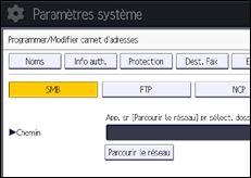 Illustration de l'écran du panneau de commande