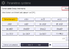 Illustration de l'écran du panneau de commande