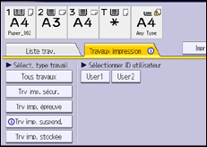 Illustration de l'écran du panneau de commande