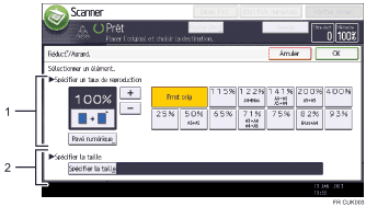 Illustration numérotée du panneau de commande