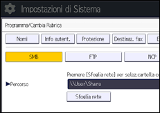 Illustrazione schermata pannello di controllo