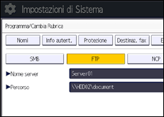 Illustrazione schermata pannello di controllo