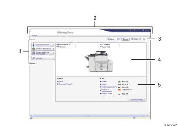 Illustrazione numerata della schermata del browser web