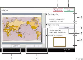 Illustrazione numerata pannello di controllo
