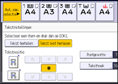 Schermafbeelding bedieningspaneel