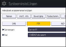 Schermafbeelding bedieningspaneel