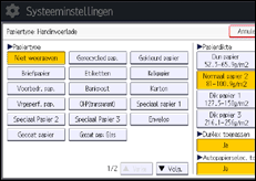 Schermafbeelding bedieningspaneel