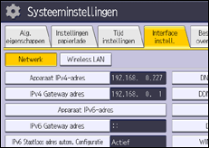 Schermafbeelding bedieningspaneel