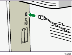 Abbildung des Anschlusses des USB-Schnittstellenkabels