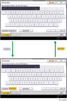 Abbildung der Tasten