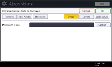 Ilustración de la pantalla panel de mandos