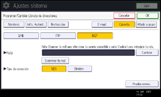 Ilustración de la pantalla panel de mandos