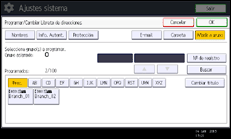 Ilustración de la pantalla panel de mandos