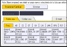 ilustración de la pantalla del panel de operaciones