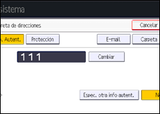 Ilustración de la pantalla panel de mandos