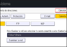 Ilustración de la pantalla panel de mandos