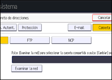 Ilustración de la pantalla panel de mandos