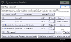 Ilustración de la pantalla panel de mandos