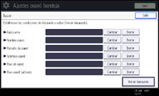 Ilustración de la pantalla panel de mandos