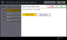 Ilustración de la pantalla panel de mandos
