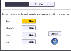 Illustration de l'écran du panneau de commande