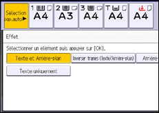Illustration de l'écran du panneau de commande