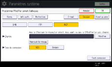 Illustration de l'écran du panneau de commande