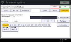 Illustration de l'écran du panneau de commande