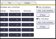 Illustration de l'écran du panneau de commande