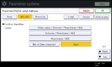 Illustration de l'écran du panneau de commande
