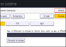 Illustration de l'écran du panneau de commande