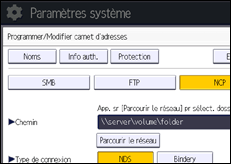 Illustration de l'écran du panneau de commande