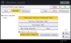 Illustration de l'écran du panneau de commande