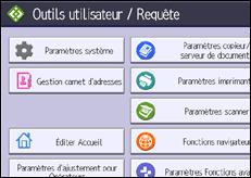 Illustration de l'écran du panneau de commande